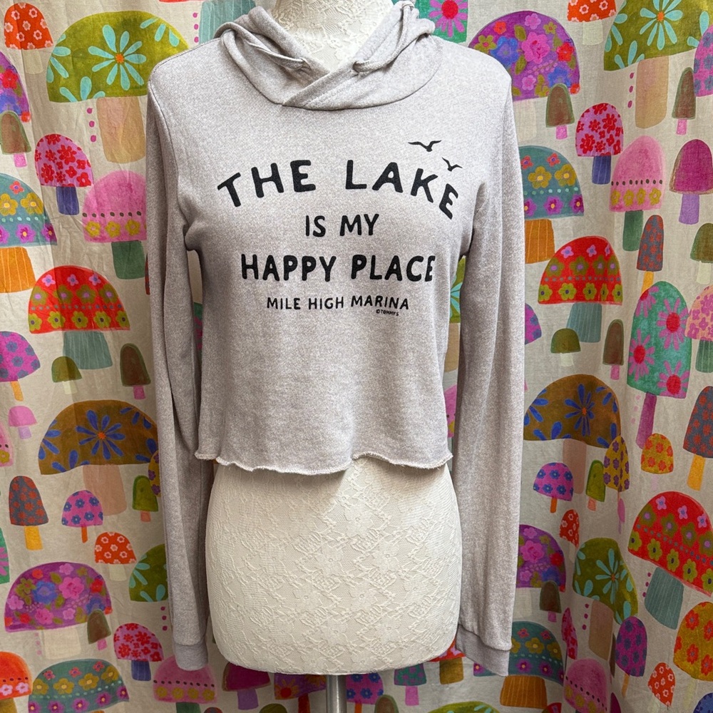 Pimatee Cropped Long Sleeve Hoodie. Medium